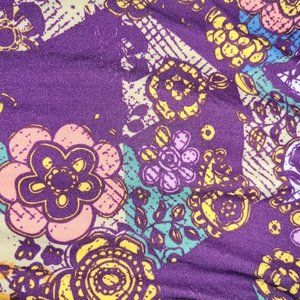 NWT Lularoe TC Leggings Purple and Beige Flowers